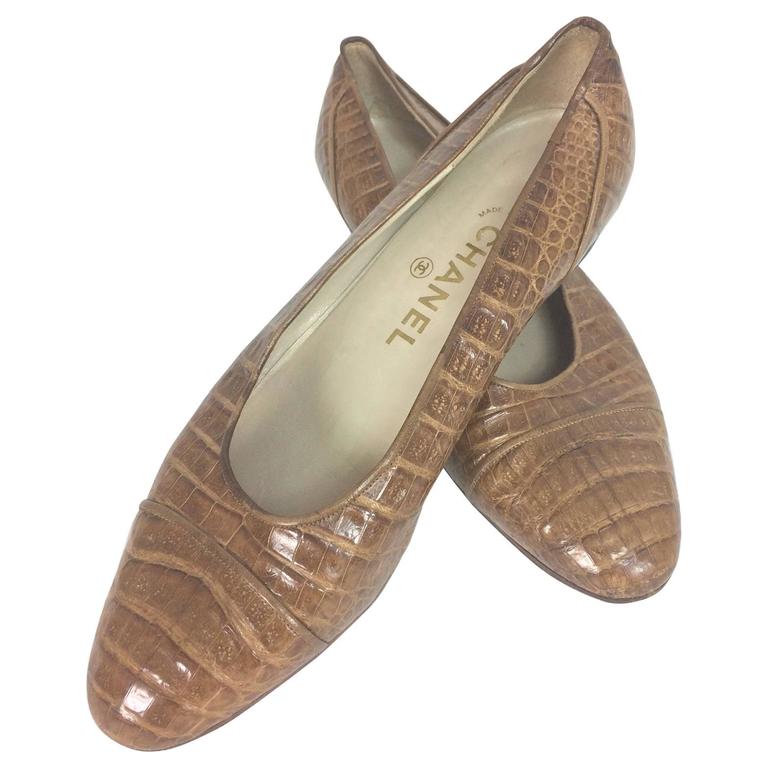 SOLD Chanel Cognac Crocodile Shoes 38 – Palm Beach Vintage