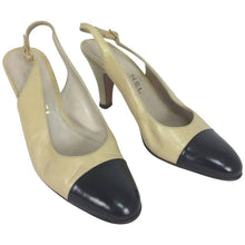 Chanel Cassic Bone and Back Sing Back Pumps 38