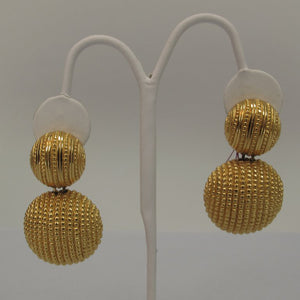 SOLD Christian Dior Textured Gold Earrings