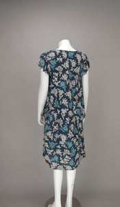 Sonia Rykiel 1970s draped cotton print dress