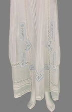 Edwardian Blue and White Embroidered Batiste Tea Dress Early 1900s