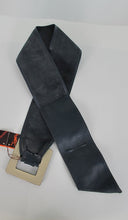 SOLD Yves Saint Laurent wide dark blue leather belt with studded buckle