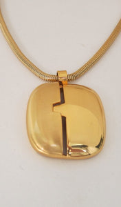 SOLD Lanvin gold modernist pendant necklace 1970s