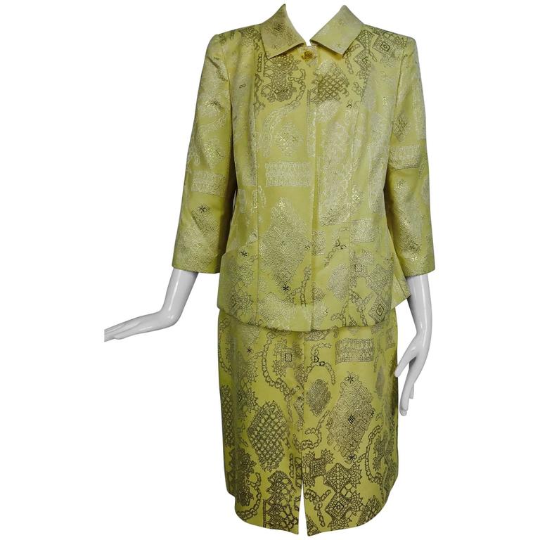 Christian Lacroix 2pc Metallic Brocade Jacket and Skirt 1980s