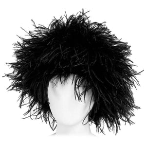 Vintage Black Marabou Feather Hat 1960s