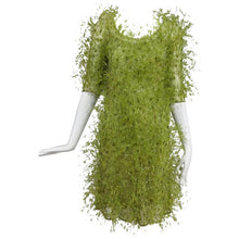 Chado Ralph Rucci Spring Green Feather and Sequin Dress