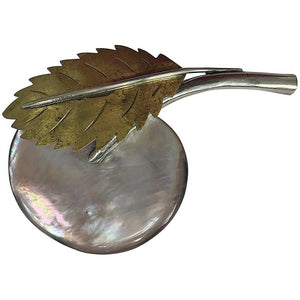 Fabrice Paris Large Mother of Pearl Fruit Leaf Brooch