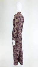 1940s printed rayon lounge/at home pajama top & trouser set