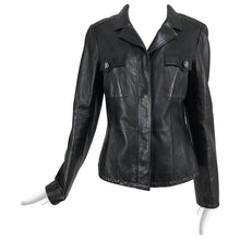 Chanel Black Leather Jacket 2007A  40