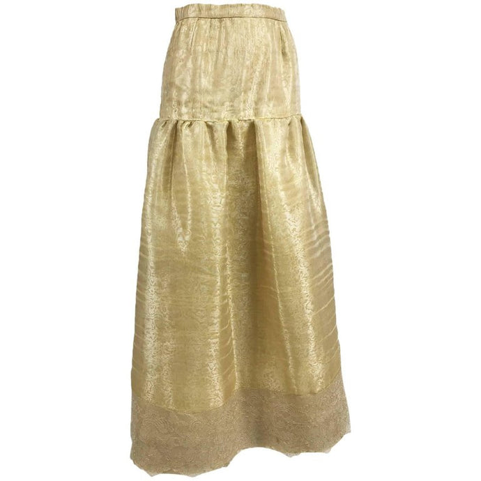 Emanuel Ungaro Studio Couture Gold Ppun Silk Organza Evening Skirt