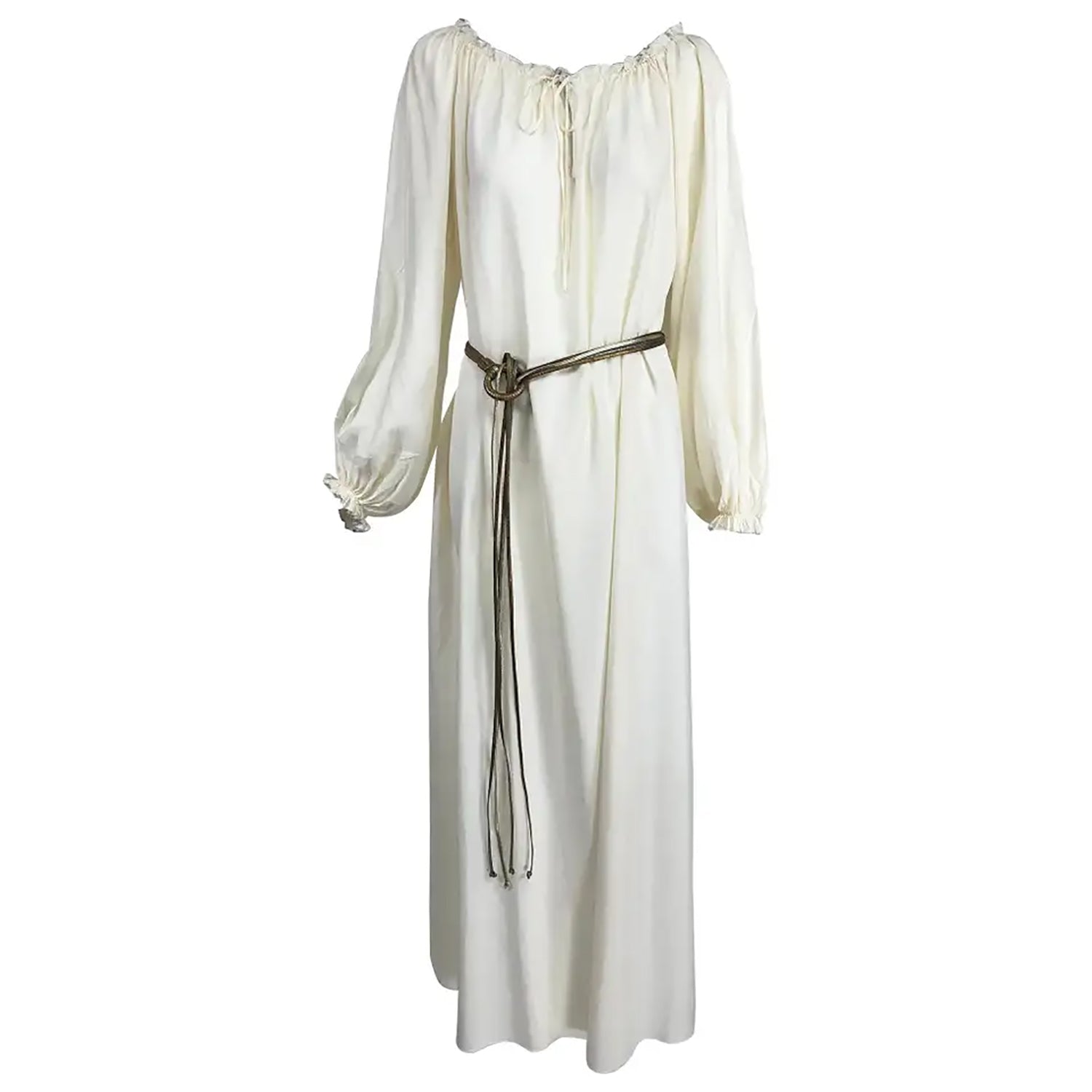 cream silk dress vintage Antique 1920s Cream Silk Velvet Dress Pearl Trim Gathered Maxi Teens Vintage