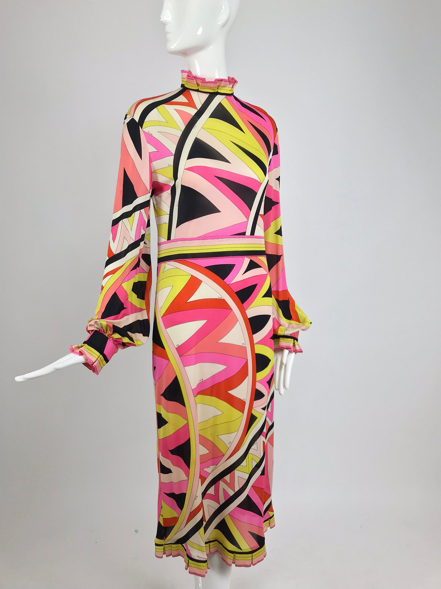 SOLD Pucci silk jersey ruffle trim dress 1960s Palm Beach Vintage SOLD Pucci silk jersey ruffle trim dress 1960s Palm Beach Vintage