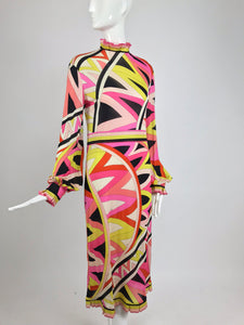 SOLD Pucci silk jersey ruffle trim dress 1960s