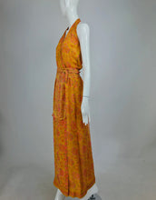 SOLD Treacy Lowe London Floral Silk Print Halter Maxi Dress 1970s