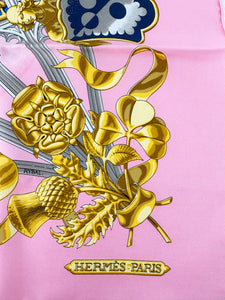 Hermes British Heraldry Silk Twill Scarf Designed by Vladimir Rybaltchenko (Rybal) 35" x 35"