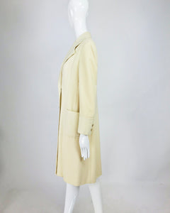 Bill Blass winter white cashmere classic double breasted coat 1970s