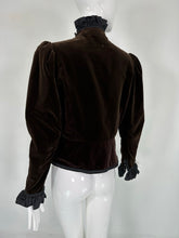 Yves Saint Laurent Rive Gauche Chocolate Velvet Victorian Style Jacket 1971-72