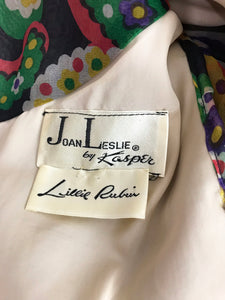 SOLD Joan Leslie for Kasper Paisley Silk Organza 30s Inspired Maxi Dress 1970s