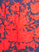 Nina Ricci red and blue floral silk scarf