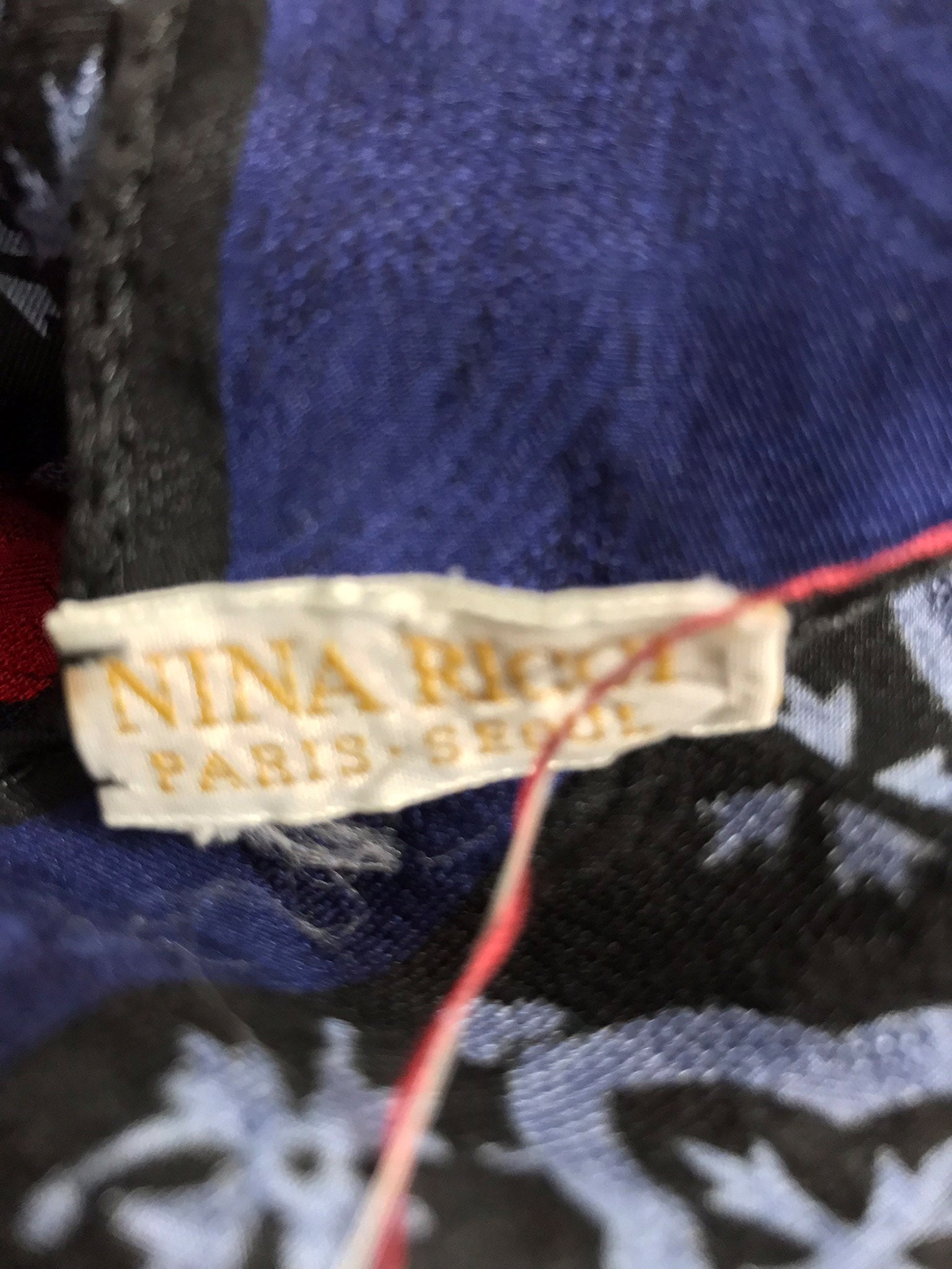 Nina Ricci red and blue floral silk scarf – Palm Beach Vintage