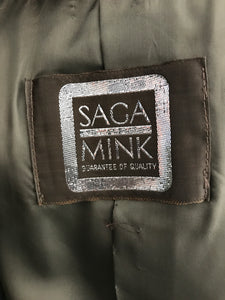 SAGA Chestnut Mink Jacket with Fox Fur Collar & Facing