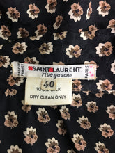 SOLD Yves Saint Laurent Provincial Print Silk Bow Neck Blouse 1970s