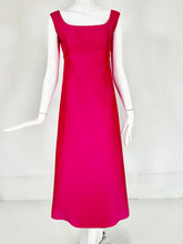 Malcolm Starr Fuchsia Pink Silk Twill Evening Dress Early 1960s