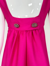 Malcolm Starr Fuchsia Pink Silk Twill Evening Dress Early 1960s