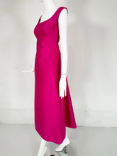 Malcolm Starr Fuchsia Pink Silk Twill Evening Dress Early 1960s