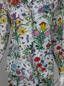 SOLD  Gucci top and skirt in the Flora print 1970s