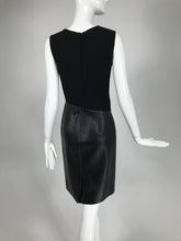 J. Mendel Paris Black Wool & Leather Sheath Dress