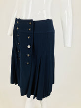 SOLD Chanel Navy Blue Double Breasted Jacket and Pleated skirt 1994P
