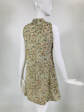 Larry Aldrich Heavily Beaded Brocade A Line Halter Neck Mini Dress 1960s