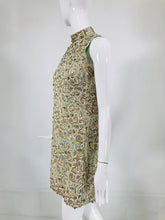 Larry Aldrich Heavily Beaded Brocade A Line Halter Neck Mini Dress 1960s