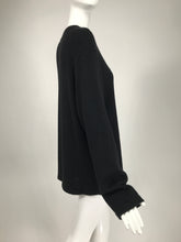 Krizia Jeans Black Pullover Sweater Attached Nylon Side Zipper Pockets 1980s