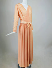 Nina Ricci Haute Boutique Demi Couture Peach Silk Evening Gown 1980s