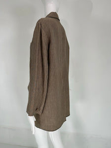 Romeo Gigli Woven Striped  Linen Edwardian Style Lightweight Jacket
