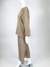 SOLD Zoran Taupe Open Weave Soft Wool Pant Set 1990s