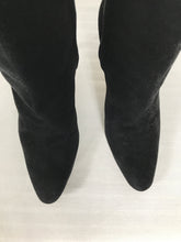 Manolo Blahnik Black Suede Side Zip High Heel Booties 37