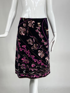 Emilio Pucci Velvet A Line Skirt 1970s