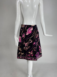 Emilio Pucci Velvet A Line Skirt 1970s