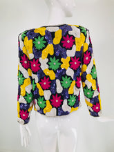 Amazing Vibrant Floral Sequin Encrusted Jacket 1970s