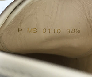 Louis Vuitton Damier Azur Womens Cream Leather Sneakers Gold Hardware 8 1/2