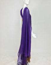 Chado Ralph Rucci Layered Iridescent Silk Chiffon Strapless Gown