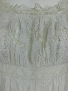 Victorian Embroidered Batiste Lace Gown Hattie 1900s