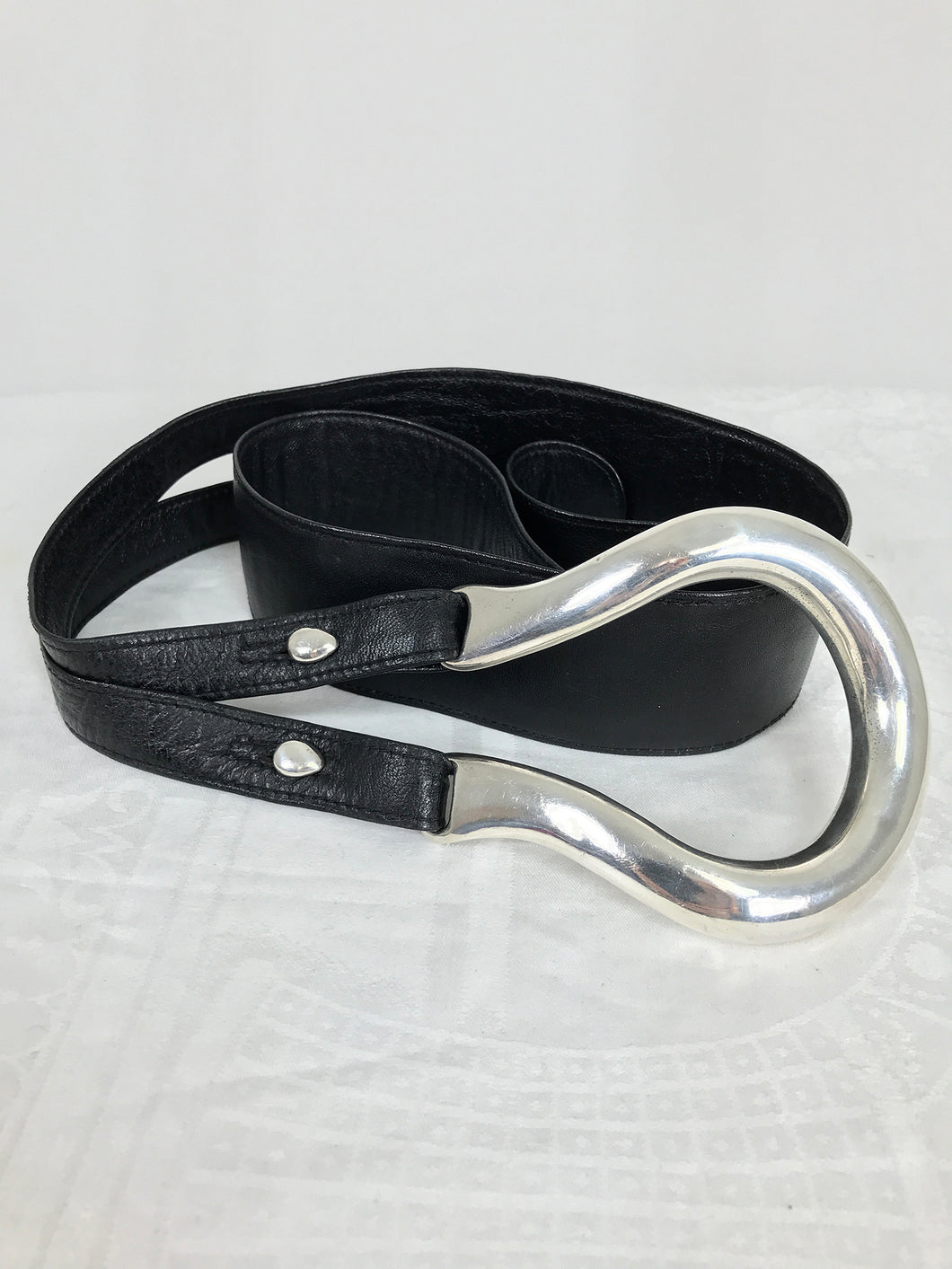 Black Louis Vuitton Belt With Silver Buckle - 2 For Sale on 1stDibs