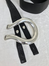 SOLD Sterling Silver Belt Buckle and Three Leather Belts 1 Marked Tiffany
