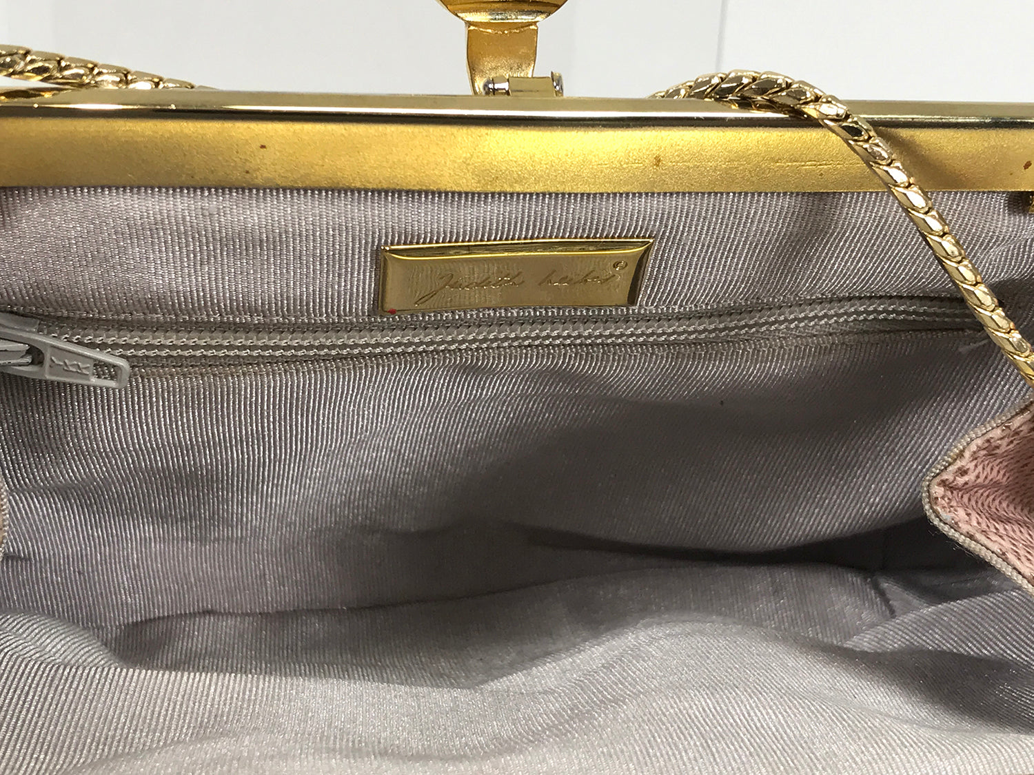 80s Does 1950s Gold Vintage Clutch Bag