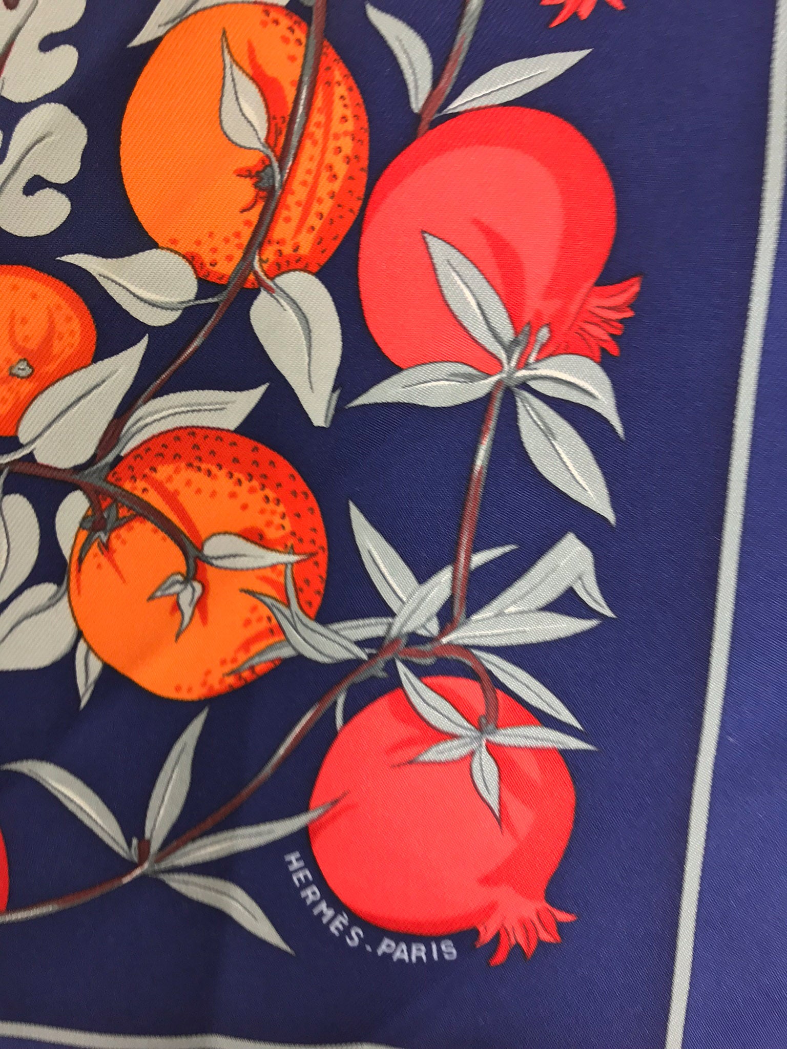 SOLD Hermes by Annie Faivre Jardins d'eden silk pocket square