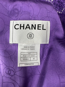 Chanel Spring 2006P Look 16 Purple Red Black Yellow Tweed Jacket 40